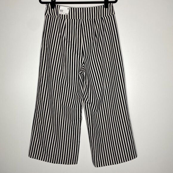 New Express Striped High Rise Wide Leg Culotte Pant Women's Size 10 - Picture 11 of 12